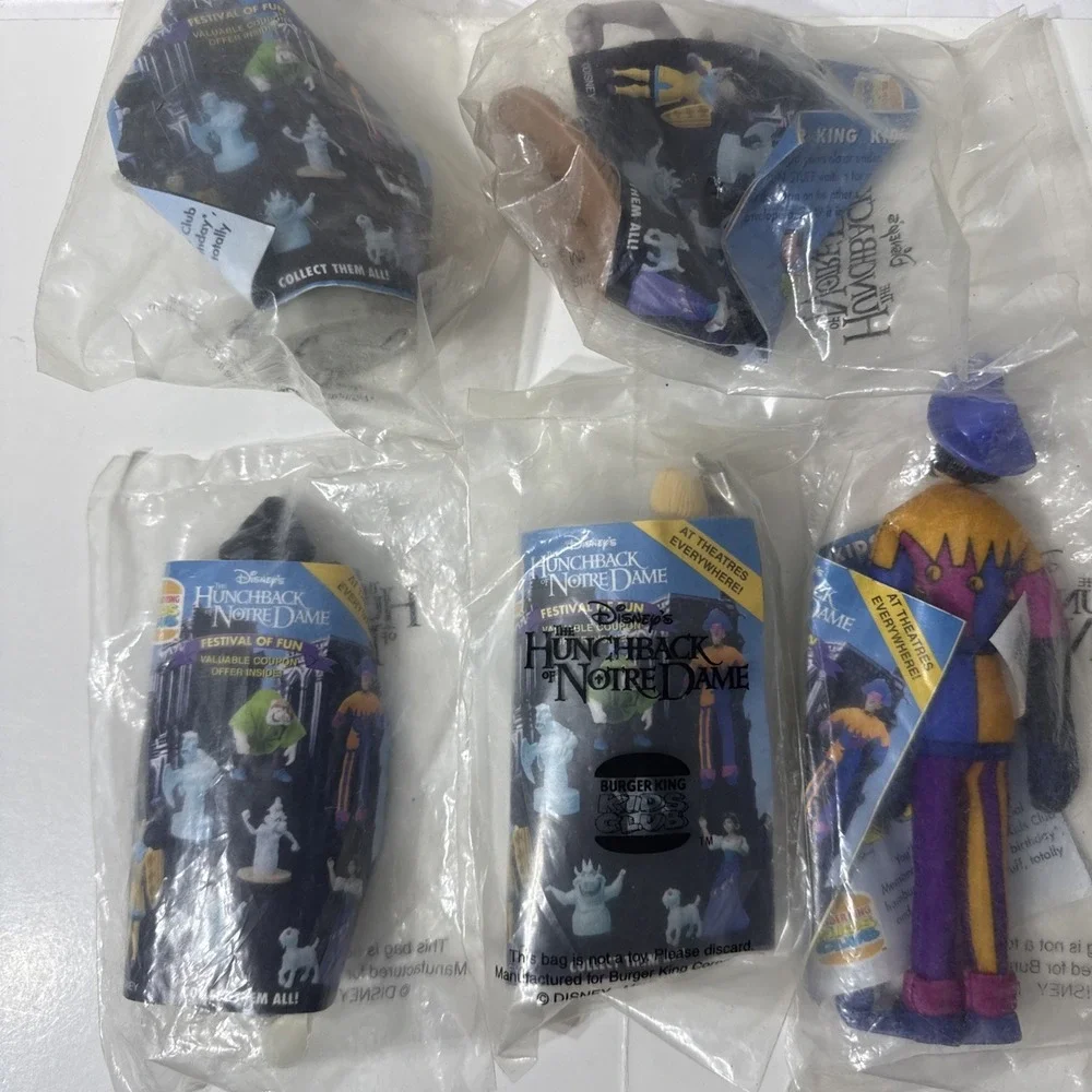 Vintage‎ 1990s Burger King Disney Hunchback of Notre Dame Figures LOT 5pc Sealed